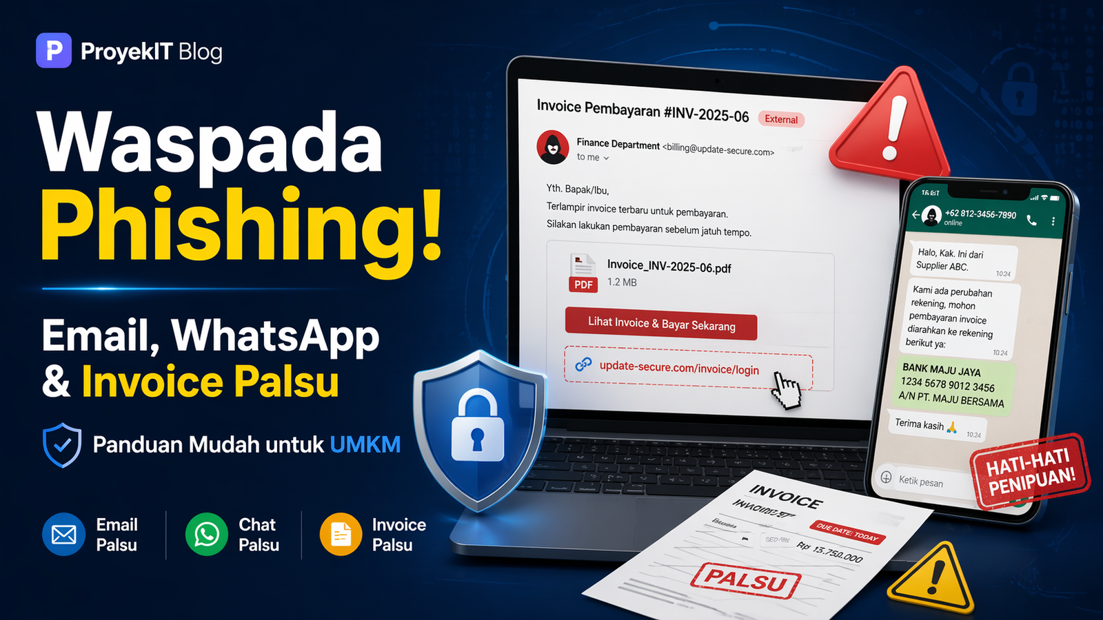 Panduan Anti-Phishing untuk UMKM: Cara Mengenali Email, WhatsApp, dan Invoice Palsu Tanpa Harus Jadi Ahli IT