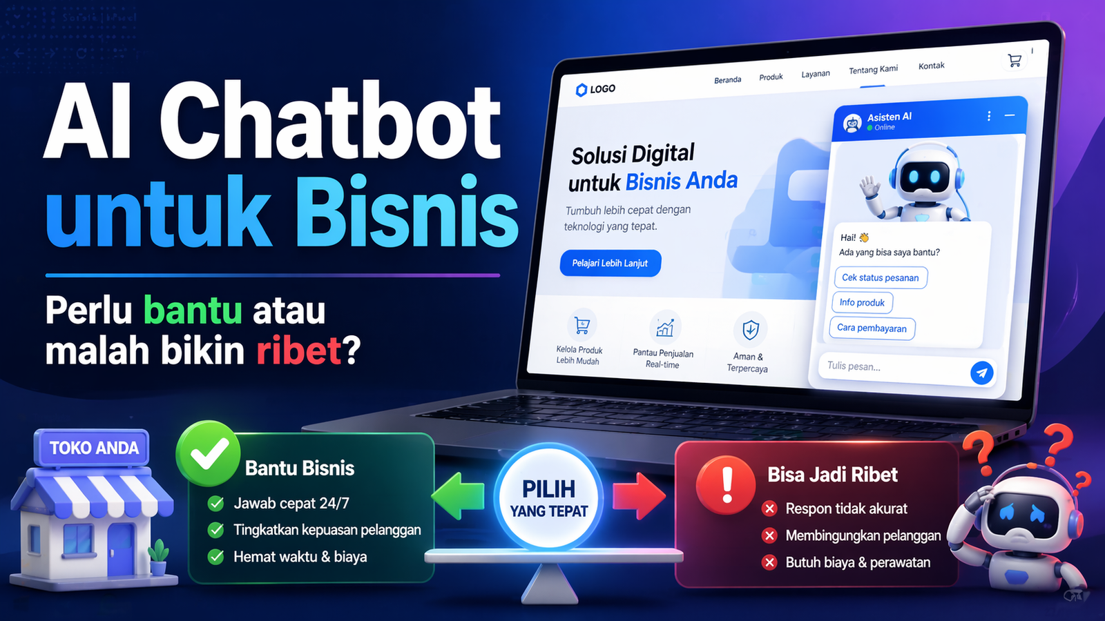 AI Chatbot untuk Website Bisnis: Kapan Memang Dibutuhkan, Kapan Cuma Bikin Ribet?